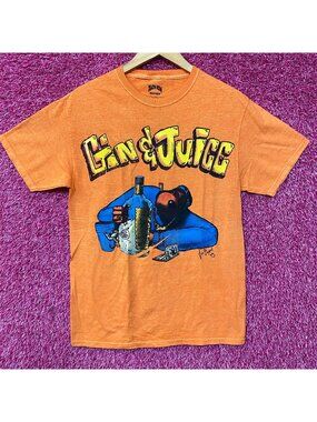 Death Row Records Gin & Juice Snoop Doggy Dog Graphic T-Shirt Medium
